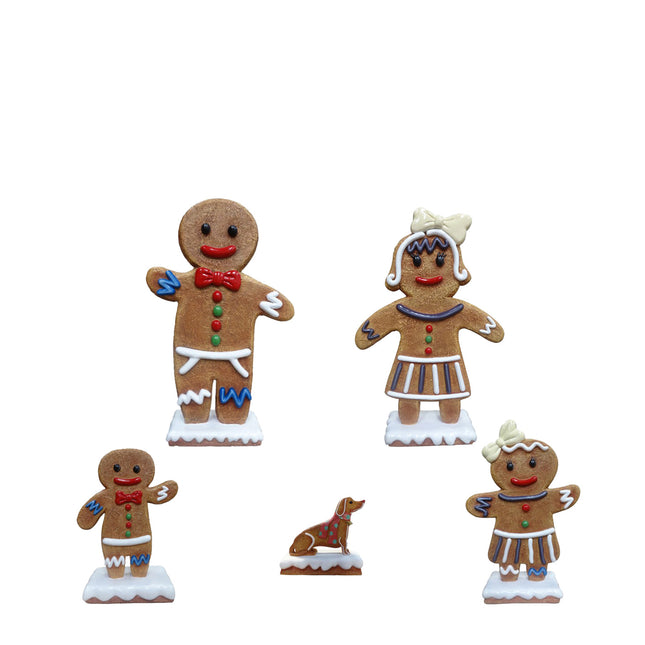 Small Gingerbread Family Set of 5 Statues