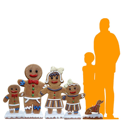 Small Gingerbread Family Set of 5 Statues