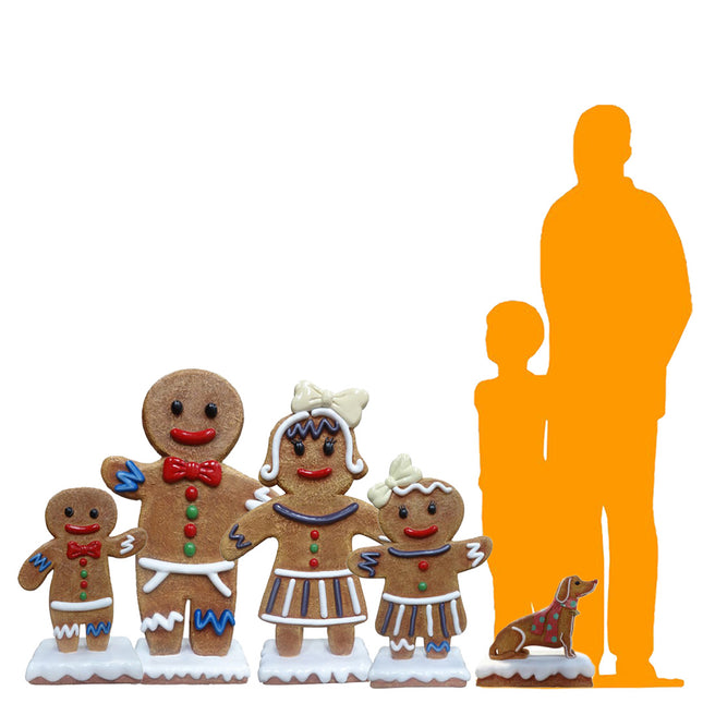 Small Gingerbread Family Set of 5 Statues