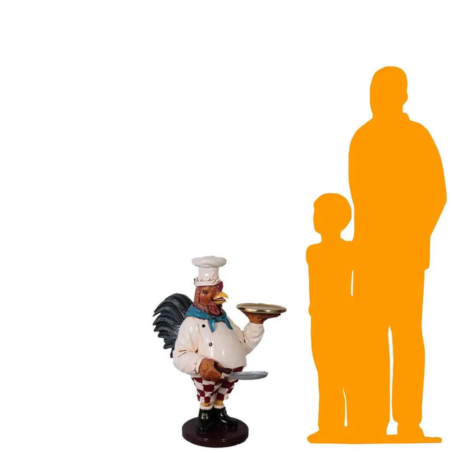 Small Rooster Cook Butler Statue LM Treasures - GP