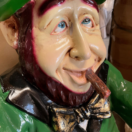 Damaged Leprechaun Smoking Ash Tray Butler Statue