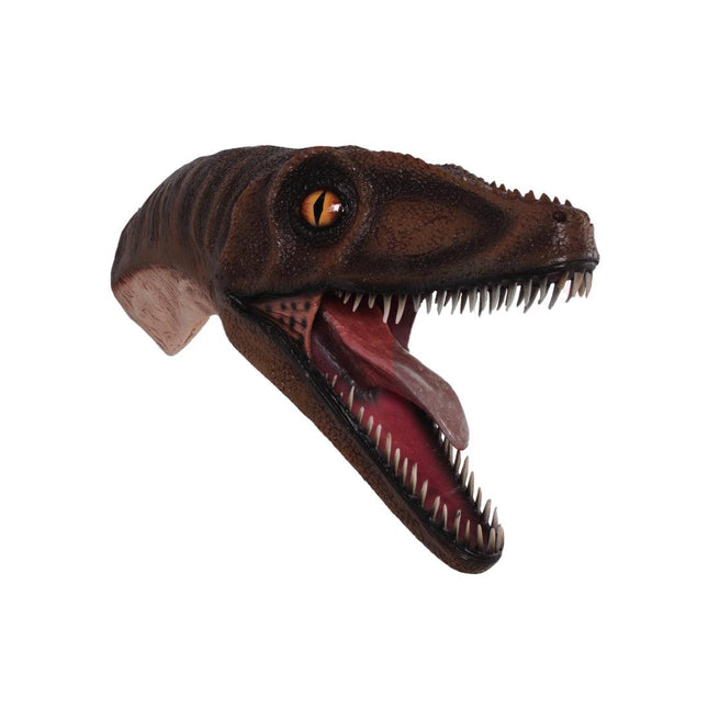 Velociraptor Dinosaur Head Life Size Statue - LM Treasures 