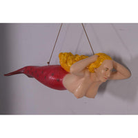 Hanging Pink Mermaid Life Size Statue - LM Treasures 