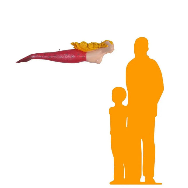 Hanging Pink Mermaid Life Size Statue LM Treasures - GP