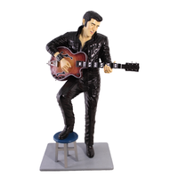 Singer Elvis in Black Life Size Statue - LM Treasures 