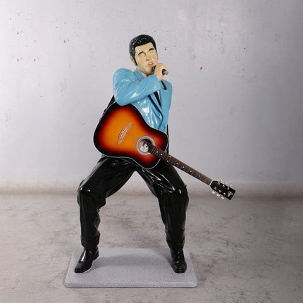 Singer Elvis in Blue Life Size Statue