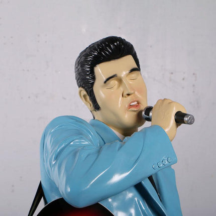 Singer Elvis in Blue Life Size Statue