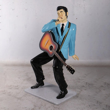 Singer Elvis in Blue Life Size Statue