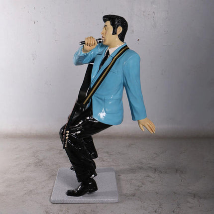 Singer Elvis in Blue Life Size Statue