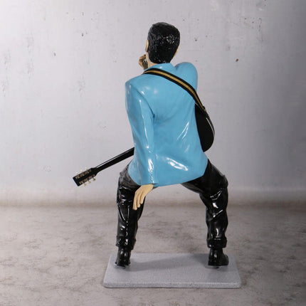 Singer Elvis in Blue Life Size Statue