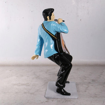 Singer Elvis in Blue Life Size Statue