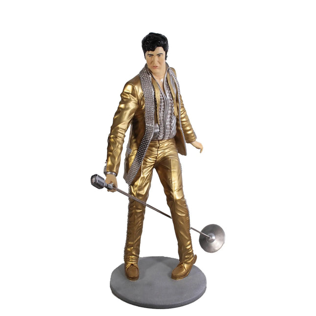 Singer Elvis In Gold Life Size Statue LM Treasures - GP