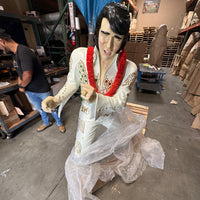 Singer Elvis In White Standing Life Size Statue - LM Treasures 