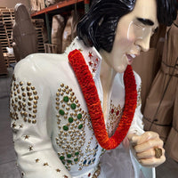 Singer Elvis In White Standing Life Size Statue - LM Treasures 