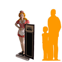 Waitress with Menu Board Life Size Statue - LM Treasures 