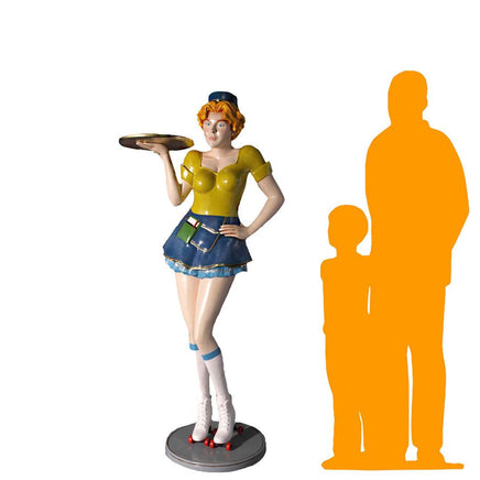 Roller Skater Waitress Life Size Statue - LM Treasures 