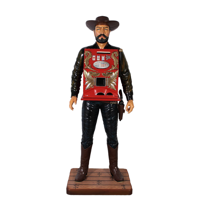 Cowboy Slot Machine Cabinet Life Size Statue - LM Treasures 