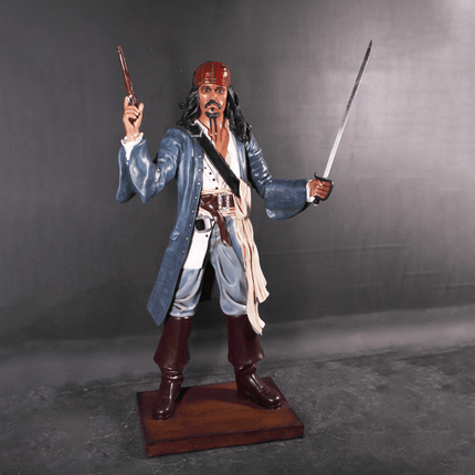 Pirate Captain Jack With Gun Life Size Statue