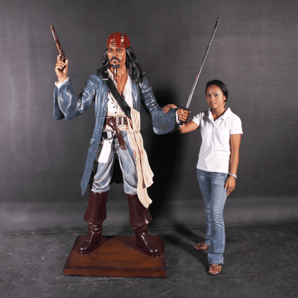 Pirate Captain Jack With Gun Life Size Statue