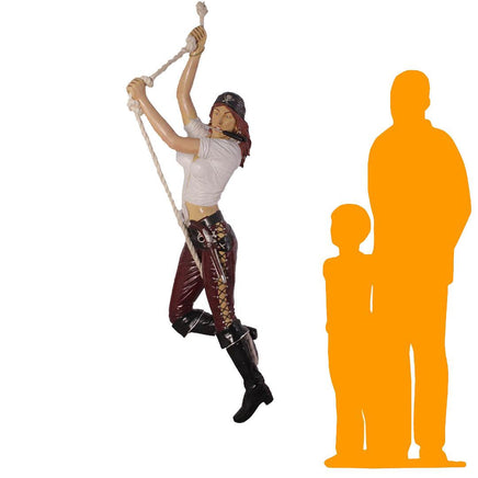 Hanging Lady Pirate Life Size Statue - LM Treasures 