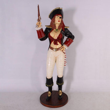 Lady Pirate With Gun Life Size Statue