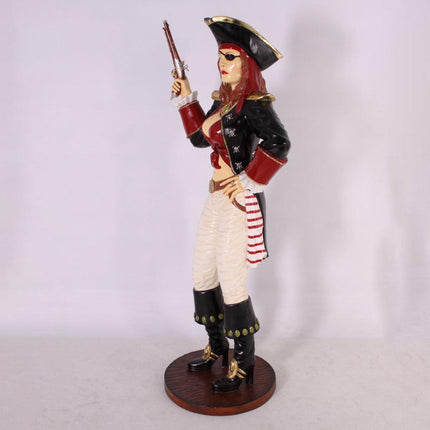 Lady Pirate With Gun Life Size Statue
