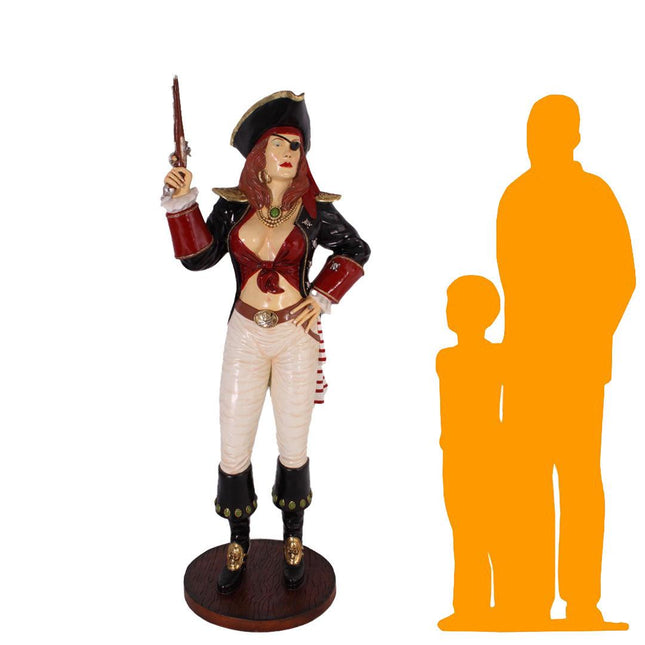Lady Pirate With Gun Life Size Statue - LM Treasures 