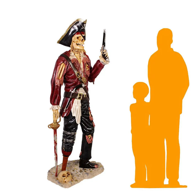 Pirate Skeleton with Gun Life Size Statue LM Treasures - GP