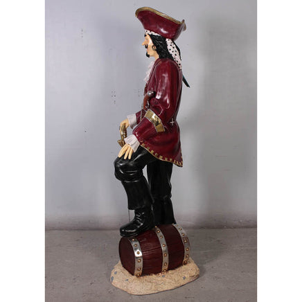Pirate Captain Morgan With Barrel Life Size Statue - LM Treasures 