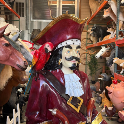 Pirate Captain Morgan With Barrel Life Size Statue LM Treasures - GP