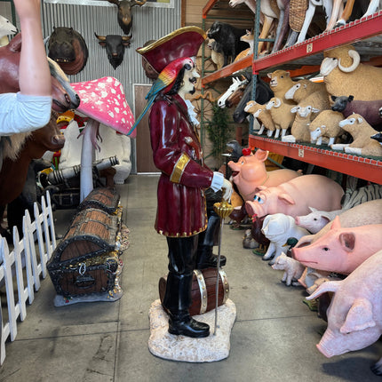 Pirate Captain Morgan With Barrel Life Size Statue LM Treasures - GP