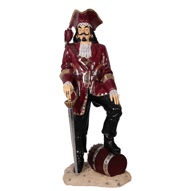 Pirate Captain Morgan With Barrel Life Size Statue - LM Treasures 