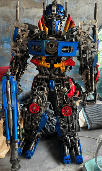 Optimus Prime Inspired Recycled Metal Art Sculpture