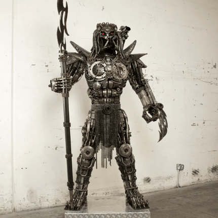 Predator Inspired Recycled Metal Art Sculpture