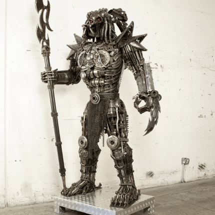 Predator Inspired Recycled Metal Art Sculpture