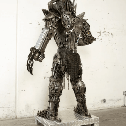 Predator Inspired Recycled Metal Art Sculpture