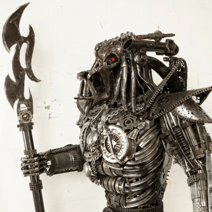 Predator Inspired Recycled Metal Art Sculpture