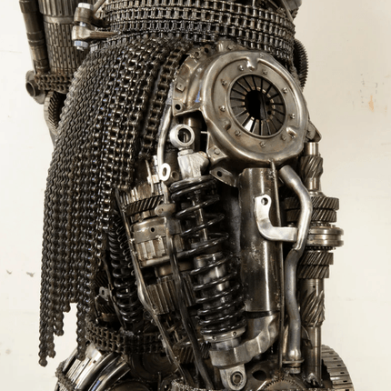 Predator Inspired Recycled Metal Art Sculpture