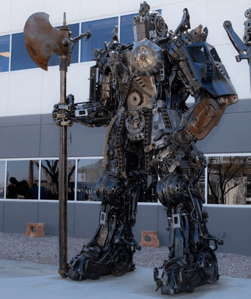 Knight Inspired Recycled Metal Art Sculpture