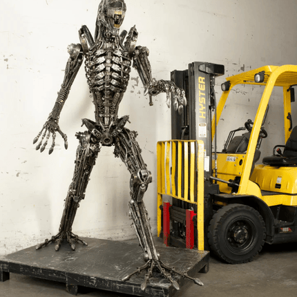 Alien Inspired Recycled Metal Art Sculpture