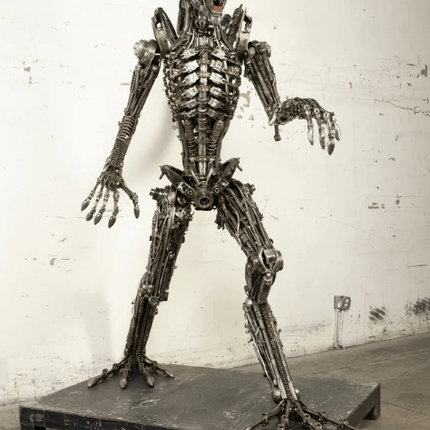 Alien Inspired Recycled Metal Art Sculpture