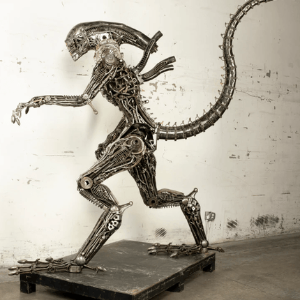 Alien Inspired Recycled Metal Art Sculpture