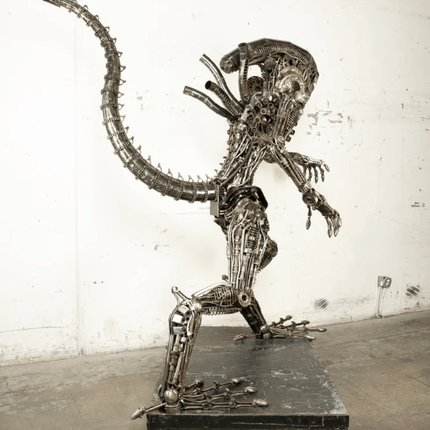 Alien Inspired Recycled Metal Art Sculpture