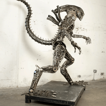 Alien Inspired Recycled Metal Art Sculpture