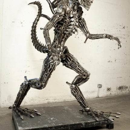 Alien Inspired Recycled Metal Art Sculpture