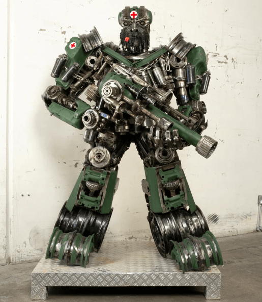 Hound Inspired Recycled Metal Art Sculpture