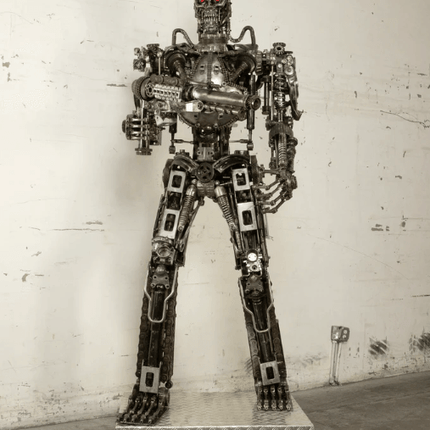 Terminator Inspired Recycled Metal Art Sculpture