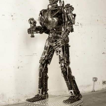 Terminator Inspired Recycled Metal Art Sculpture