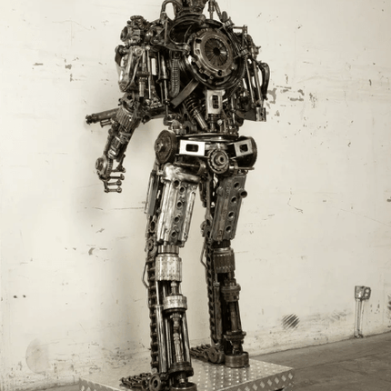 Terminator Inspired Recycled Metal Art Sculpture