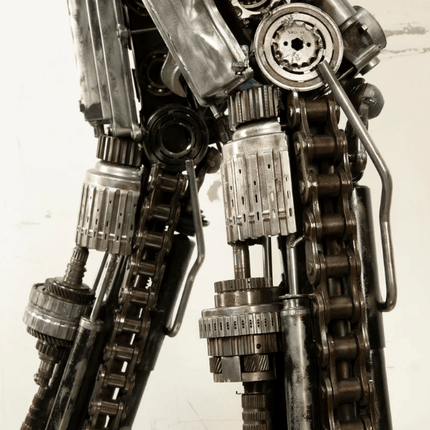Terminator Inspired Recycled Metal Art Sculpture